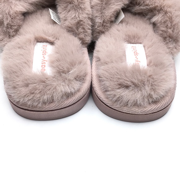 EASY SPIRIT Ultra Lightweight Soft Faux Fur Slippers Mauve Size Small 5-6 NWT - Picture 4 of 6